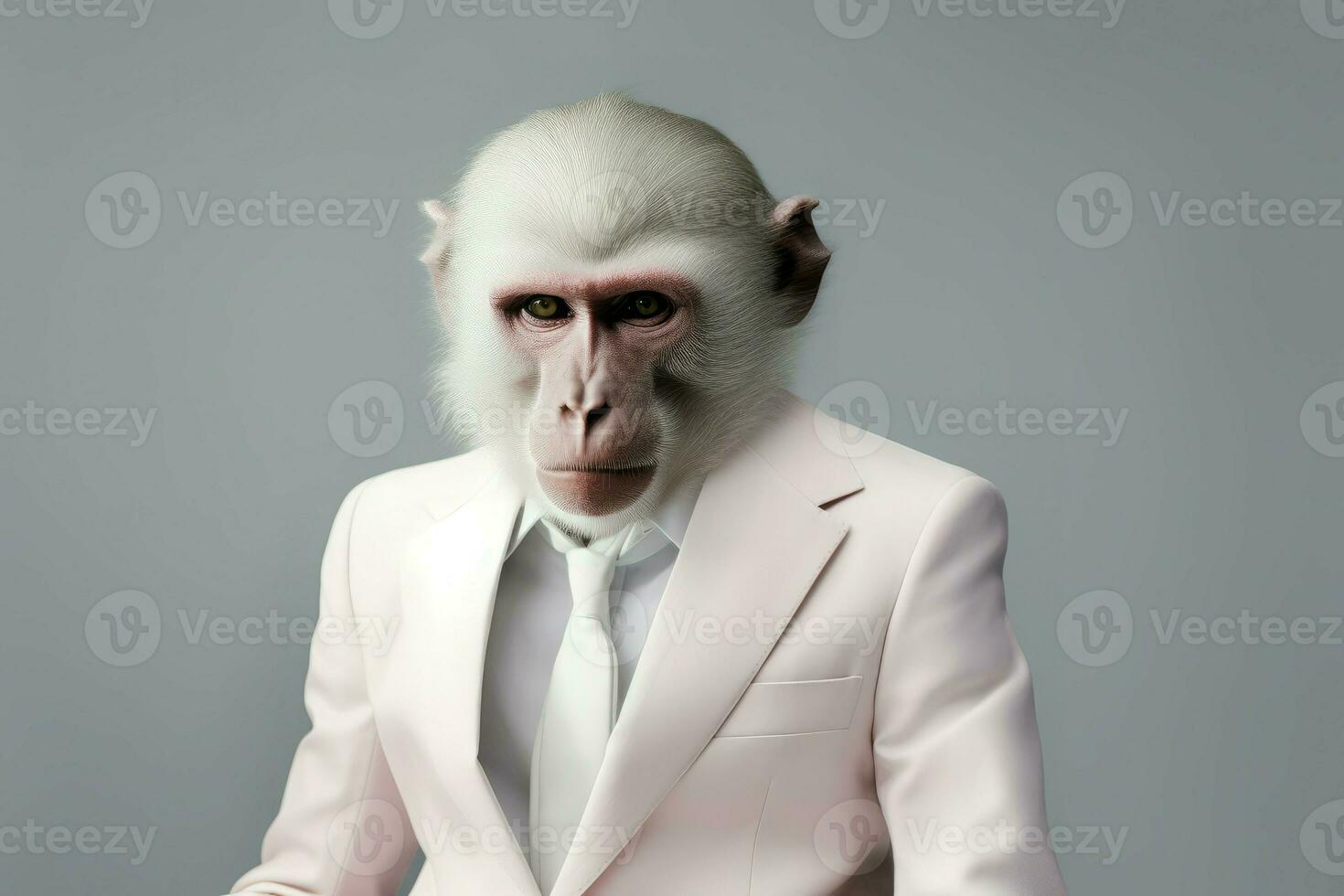 macaco branco terno escritório. gerar ai 29201174 Foto de stock no Vecteezy