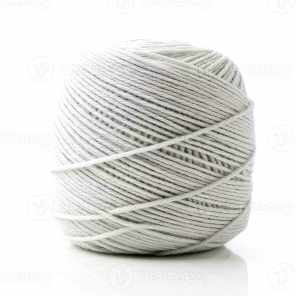 fio bola para tricô e crochê isolado em branco fundo, algodão lã clews e novelos Como natural orgânico material para malhas, faça você mesmo feito à mão moda, generativo ai foto
