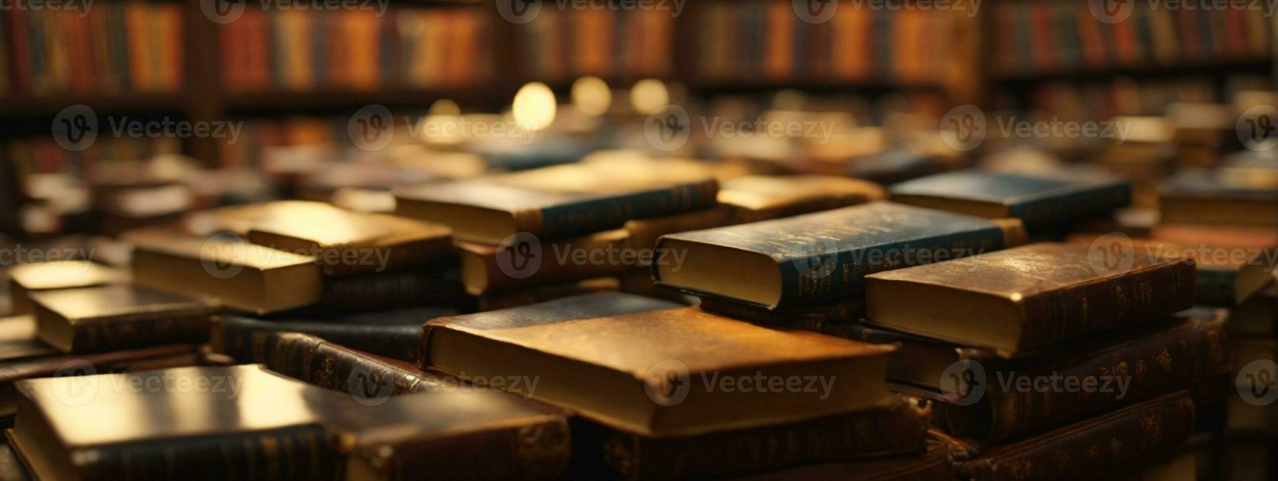 livros dentro a biblioteca. ai gerado foto