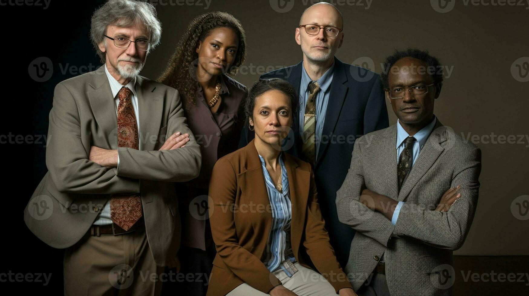 diverso Faculdade professores. uma multicultural equipe do educadores modelar superior Educação foto