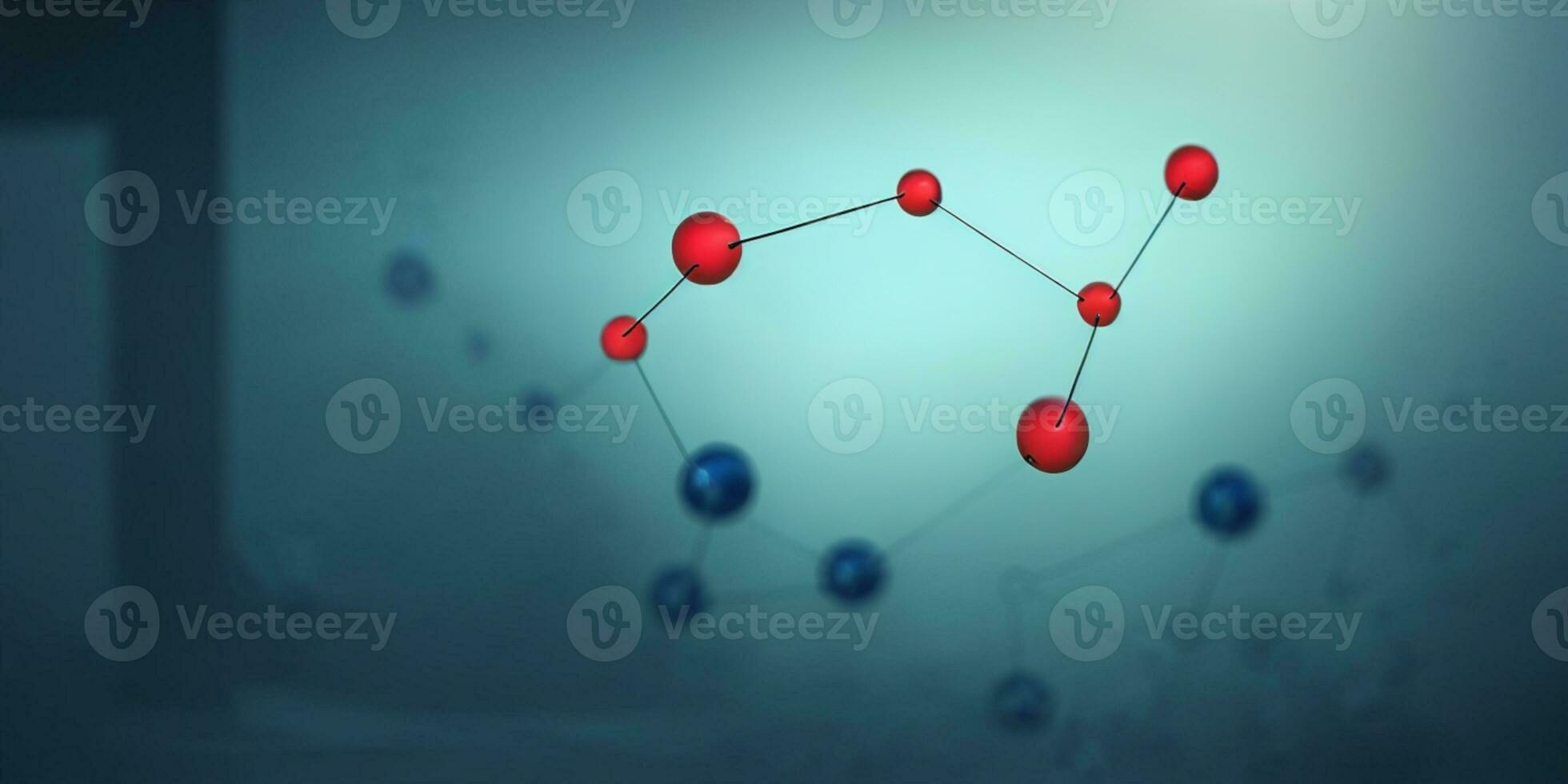 3d ilustração do molécula modelo. Ciência fundo sagacidade. ai gerado foto
