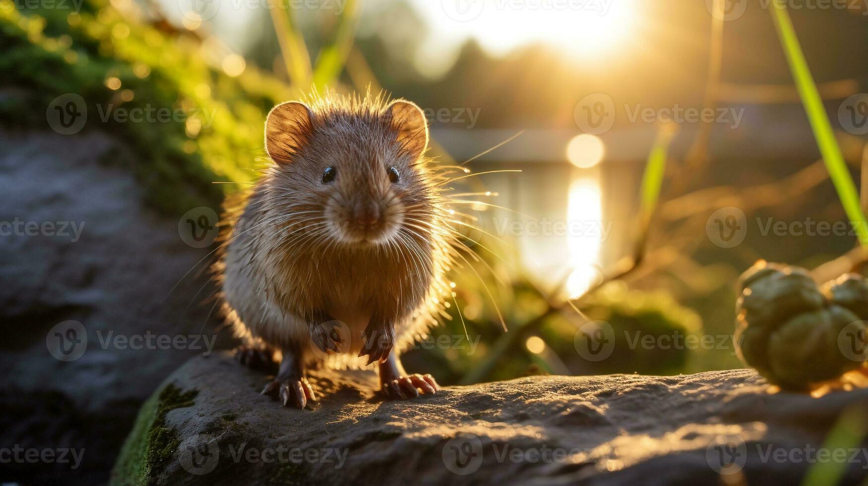 fechar-se foto do uma ratazana olhando dentro seus habitat. generativo ai