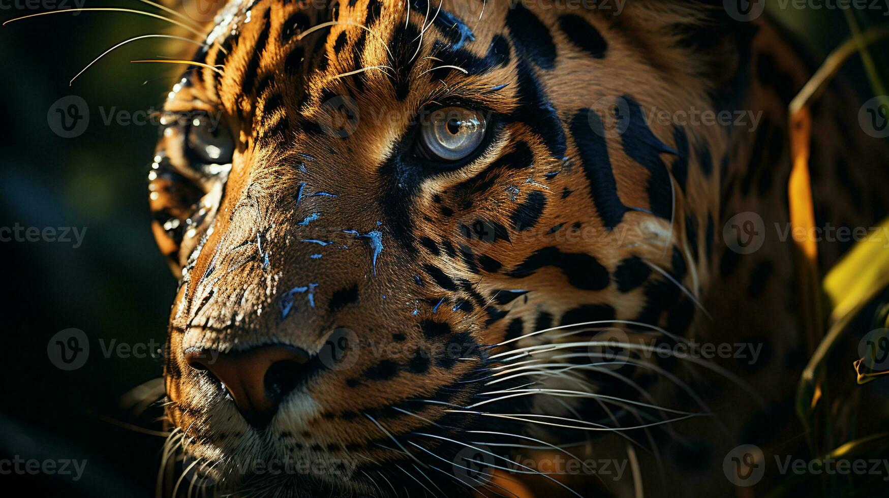 fechar-se foto do uma leopardo olhando qualquer direção em selva. generativo ai