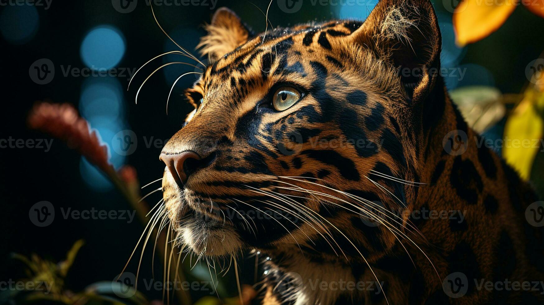 fechar-se foto do uma africano leopardo olhando qualquer direção em selva. generativo ai