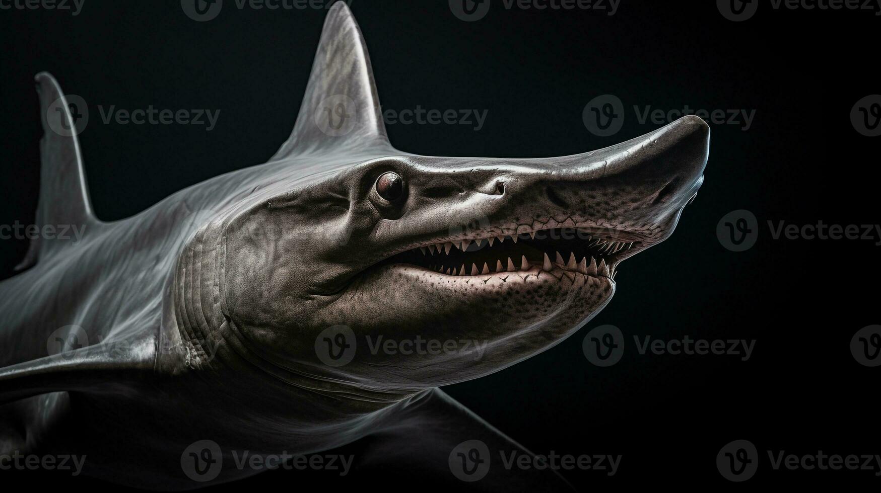 animais selvagens fotografia do foto do cabeça de martelo Tubarão. generativo ai