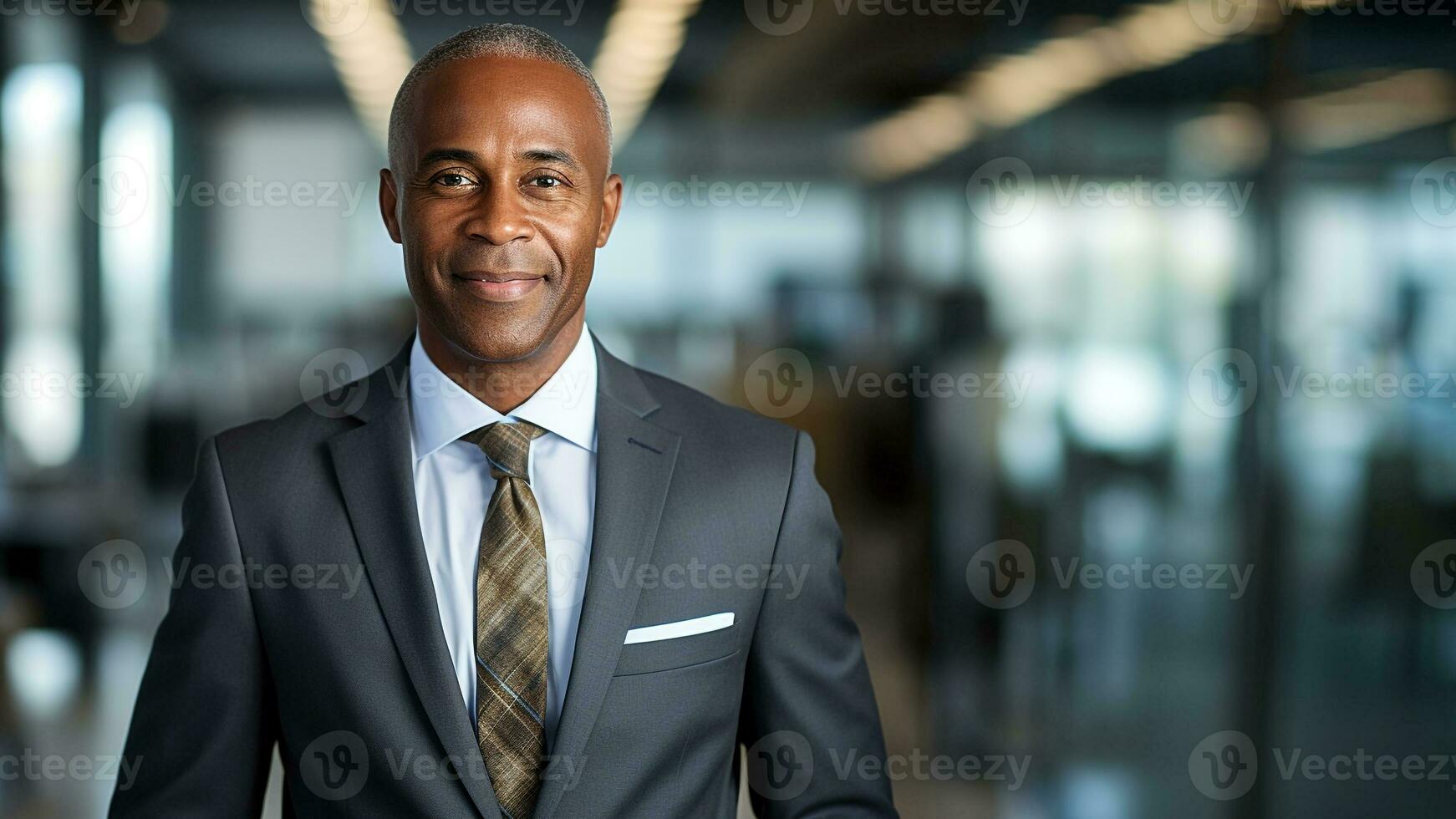 confiante e à moda africano americano homem de negocios a corporativo Veja foto