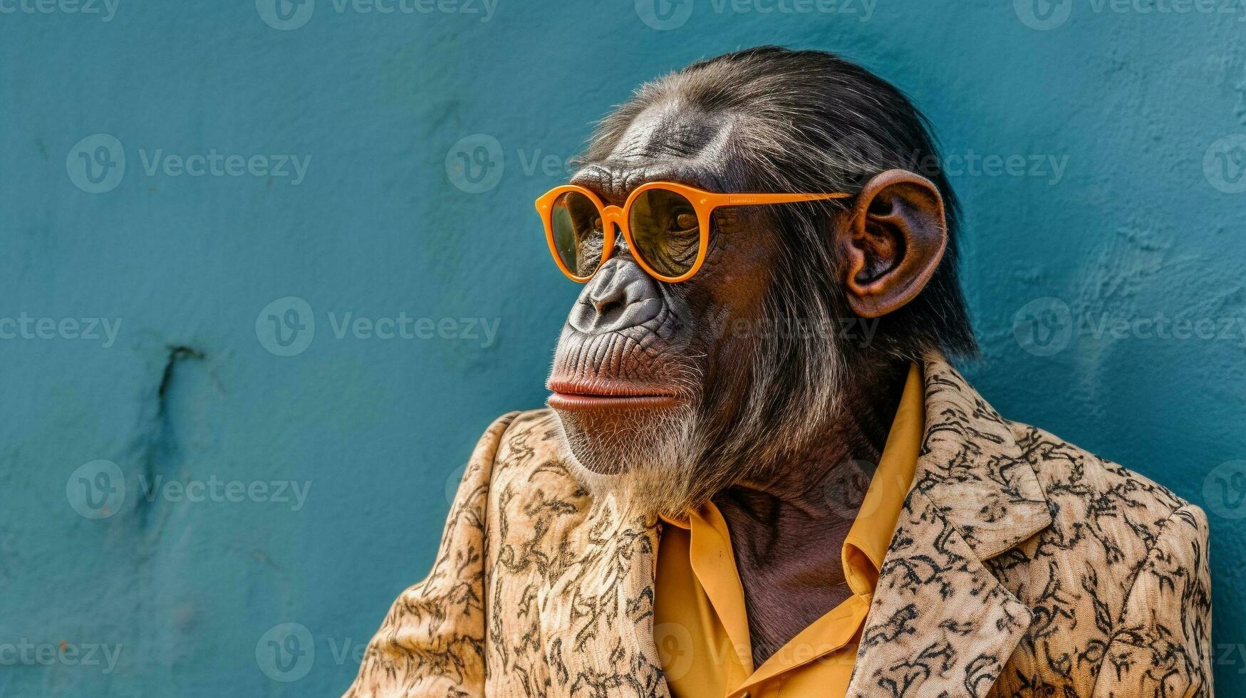 generativo ai, legal chimpanzé oculos de sol estilo foto