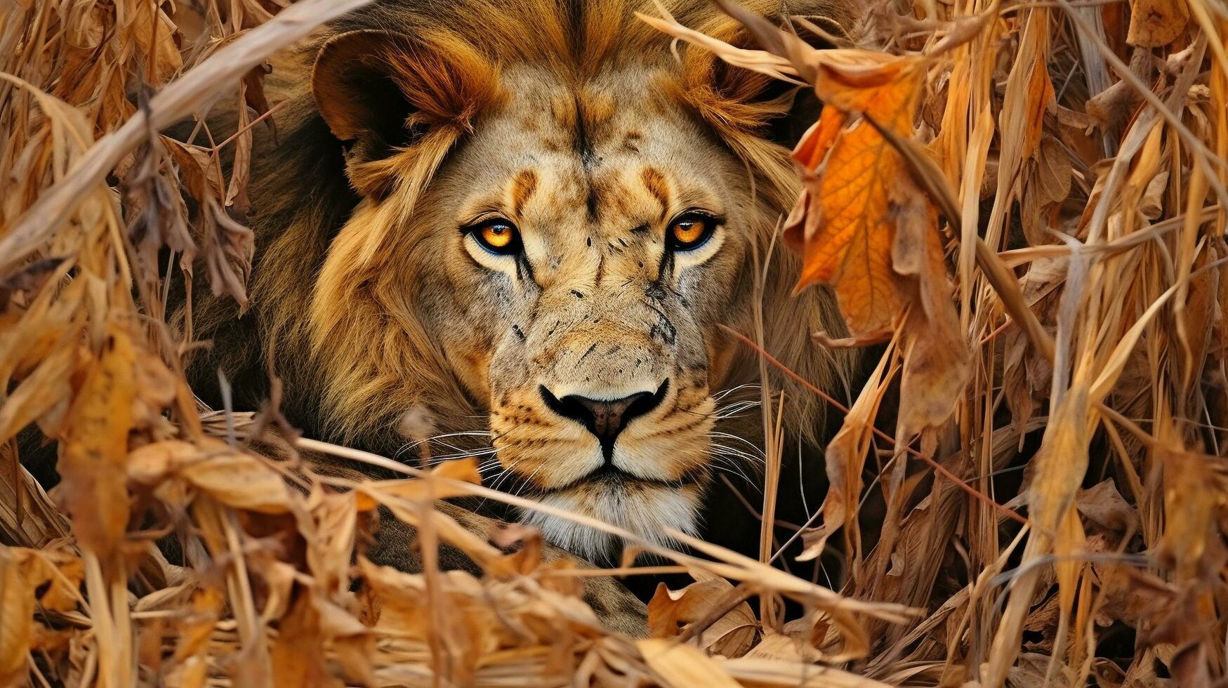 domínio do ocultação a leão camuflar foto
