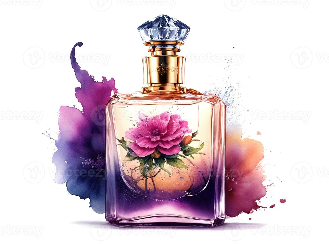 luxo perfume garrafa aquarela. generativo ai foto