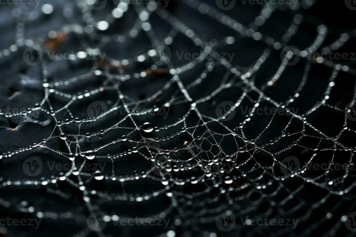 intrincado prata aranha teias delicadamente entrelaçados fundição sombras em uma ninhada carvão fundo foto