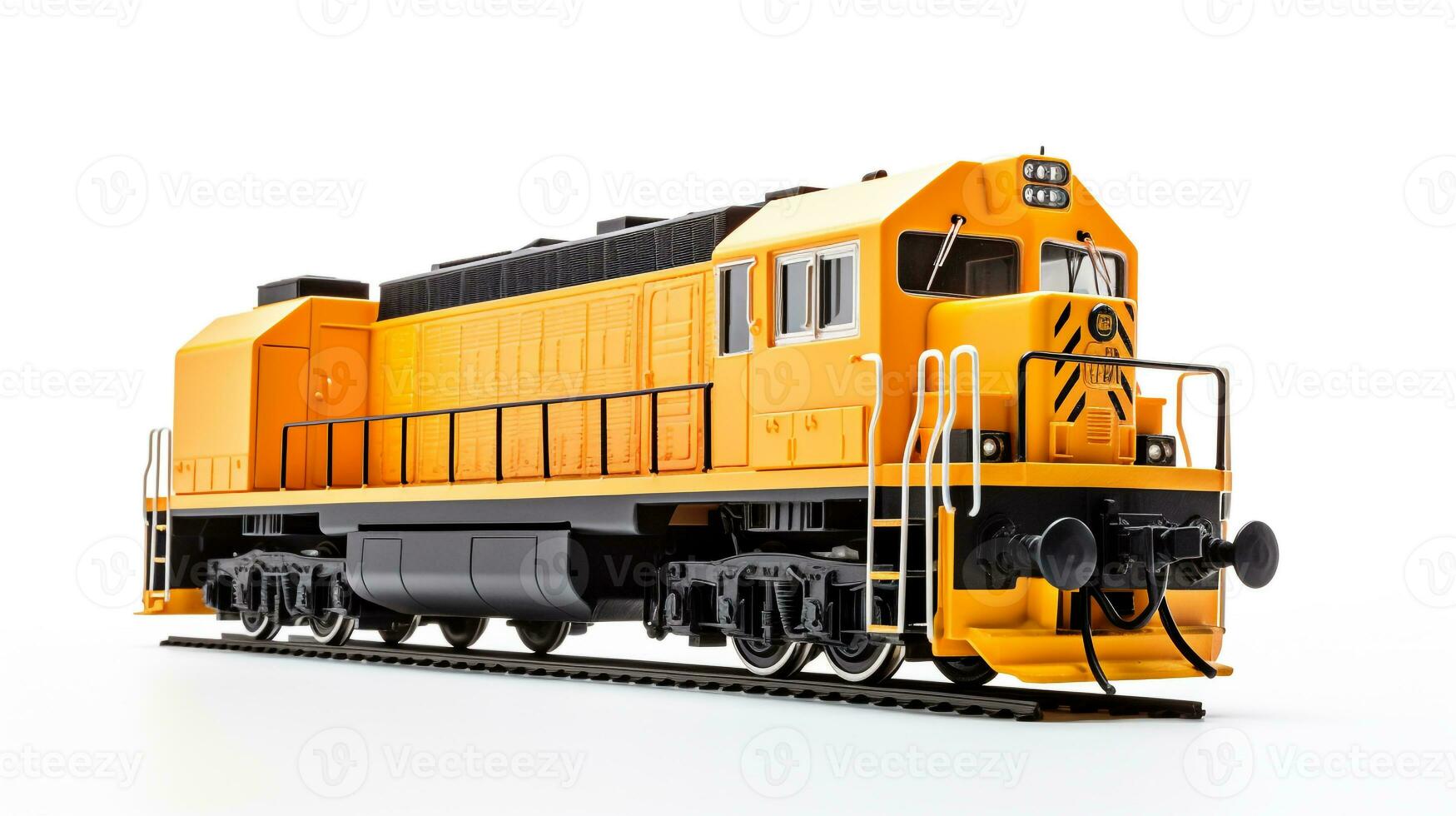 exibindo uma 3d miniatura diesel locomotiva. generativo ai foto