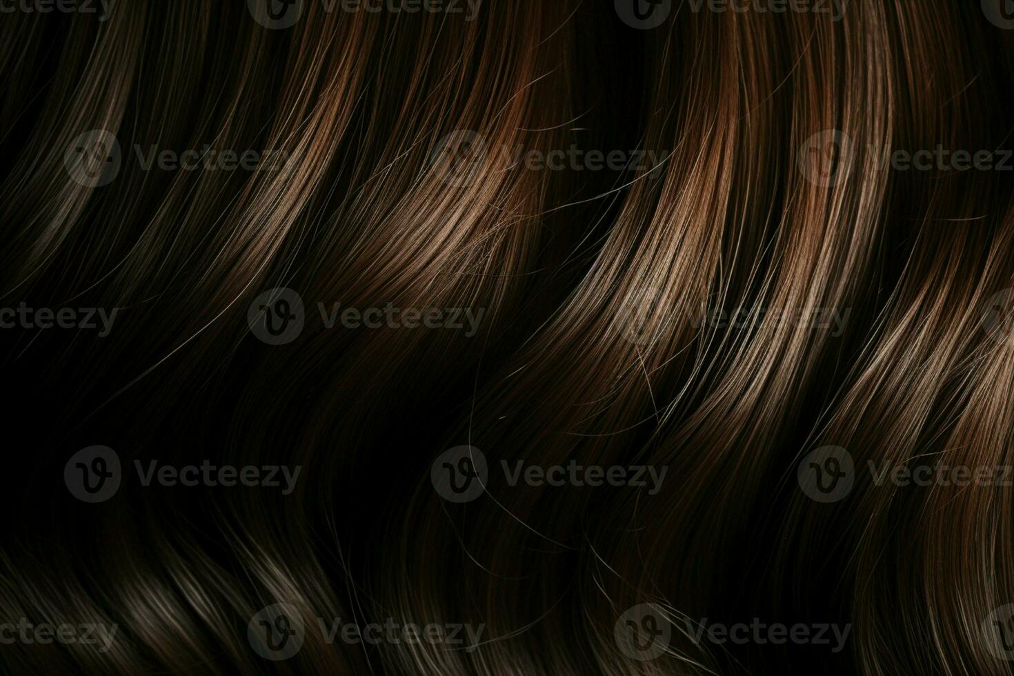 brilhante elegância textura do brilhante, rico morena cabelo exala luxuoso fascinar ai gerado foto