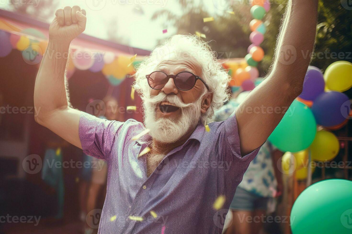 velho homem Festa. gerar ai foto