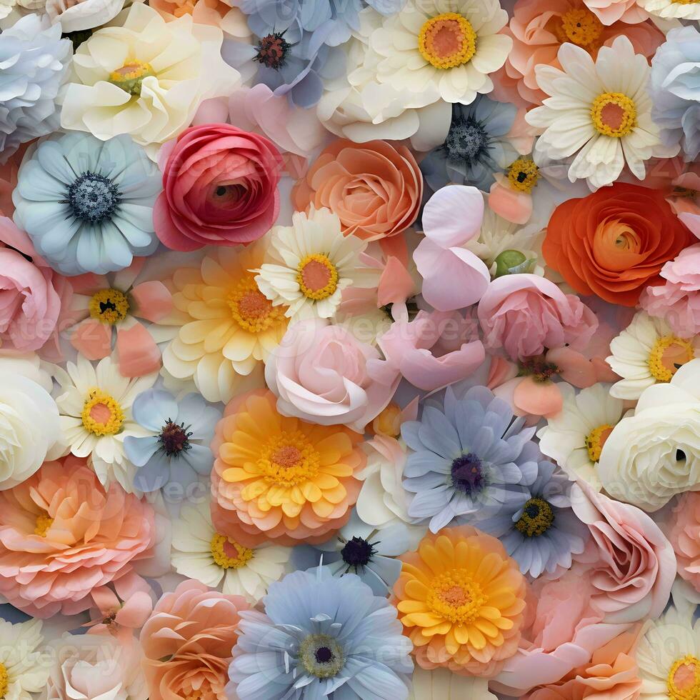 realista pastel floral padronizar para elegante projetos. suave e versátil. perfeito para muitos projetos foto