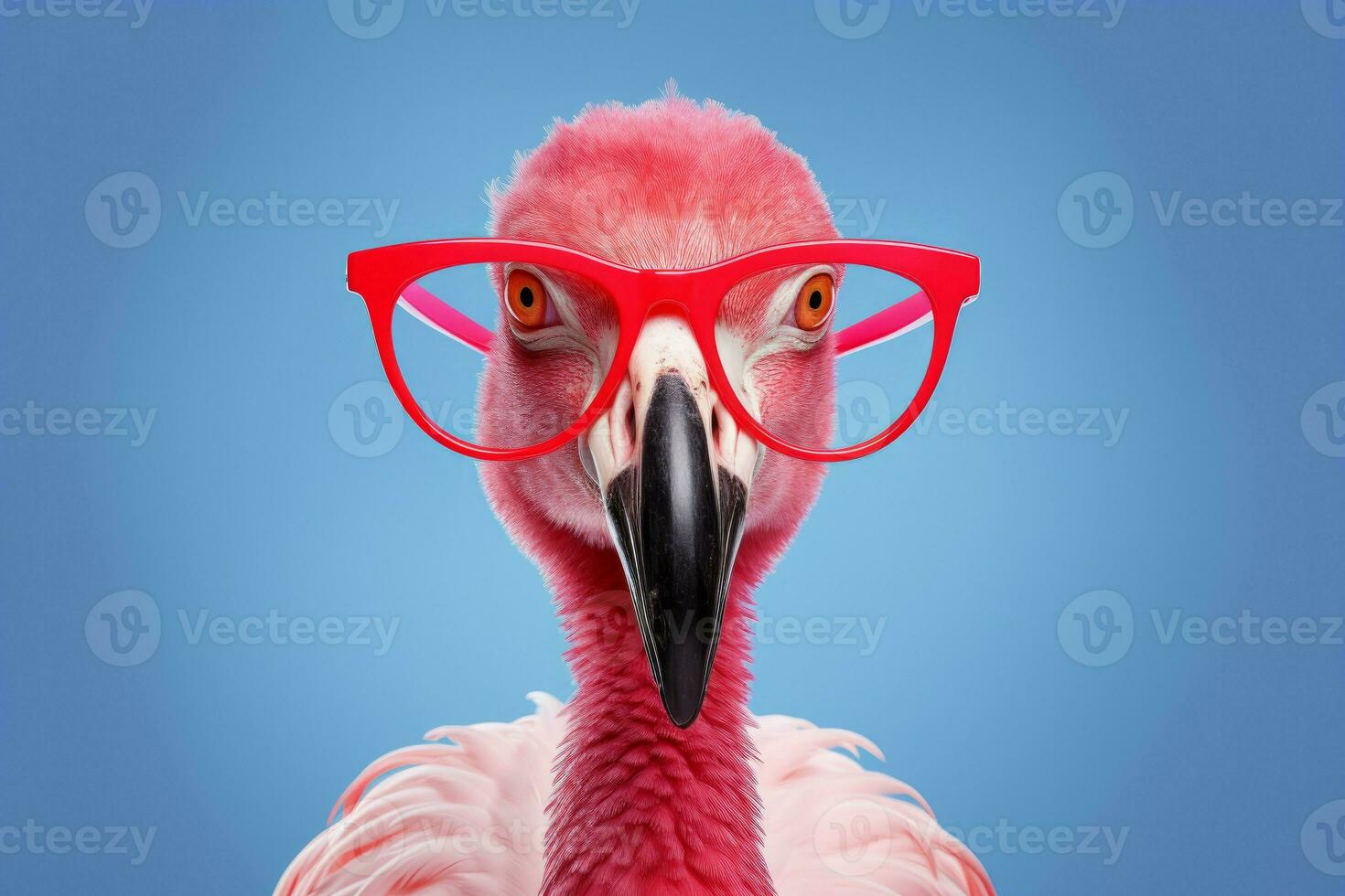 Diversão flamingo Rosa óculos. gerar ai foto