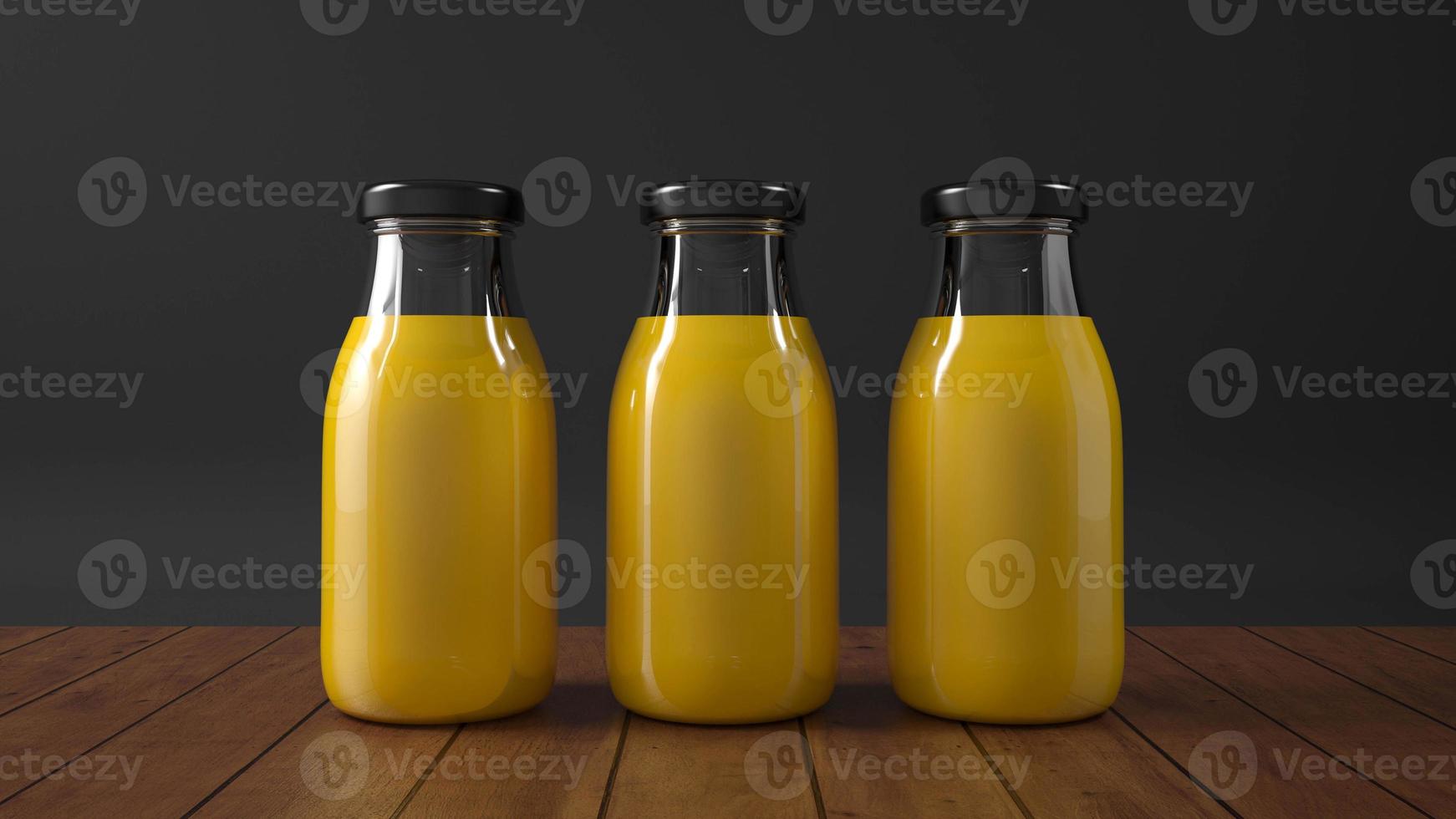 garrafa de vidro de suco de laranja. foto