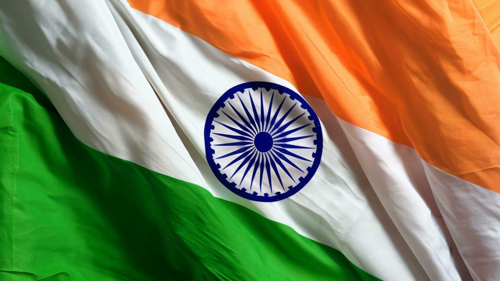 indiano bandeira acenando dentro a vento. ai generativo foto