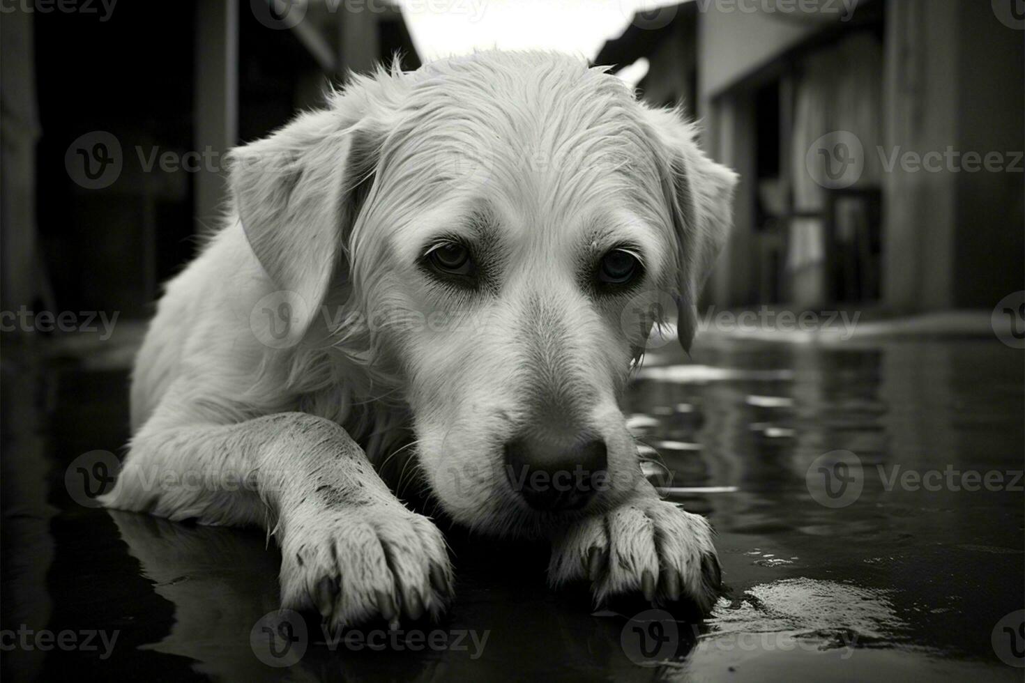 monocromático cachorro fotos documento tailândia tropical depressão com pungente clareza ai gerado