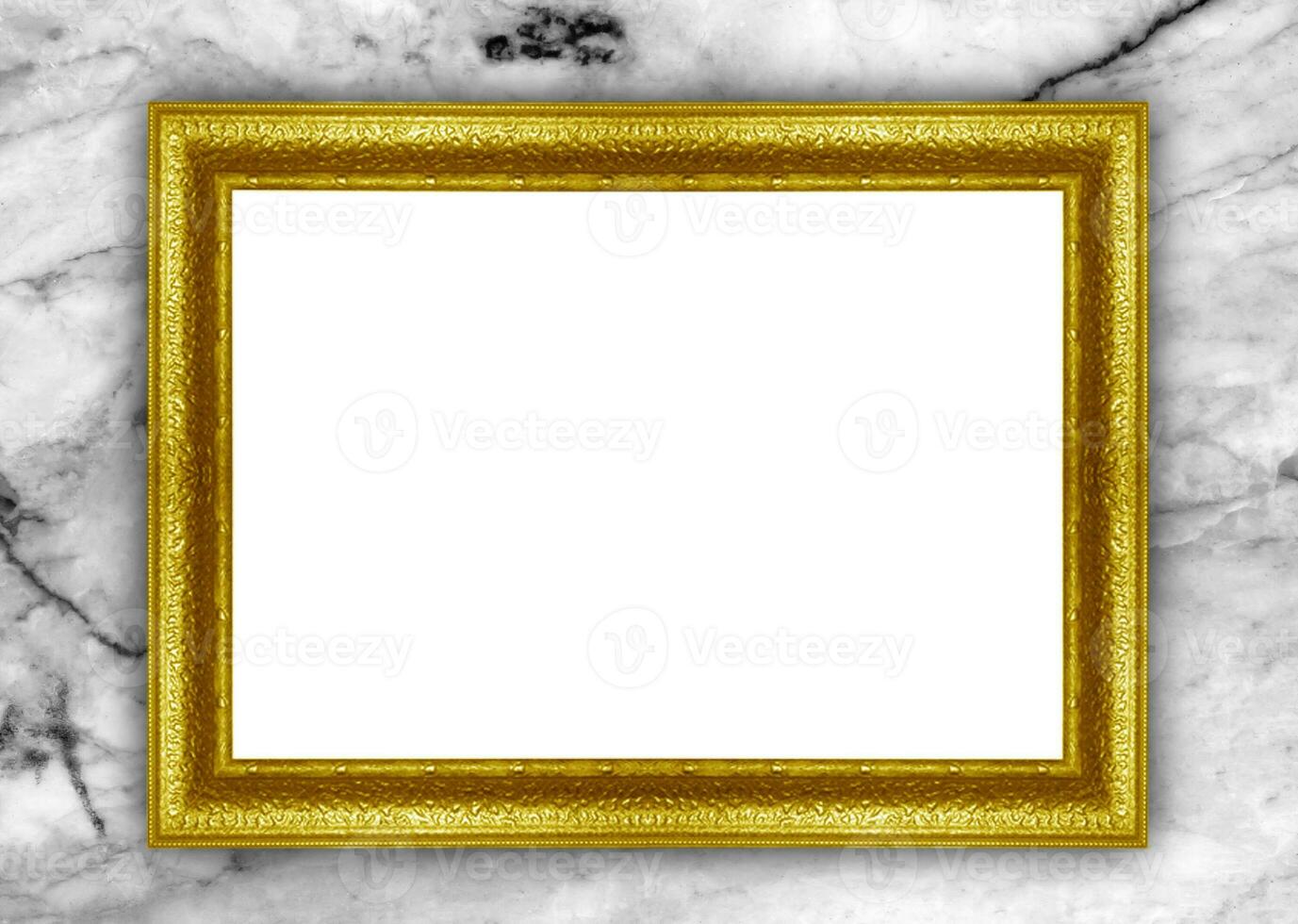 dourado cenário quadro, Armação isolado em mármore fundo foto