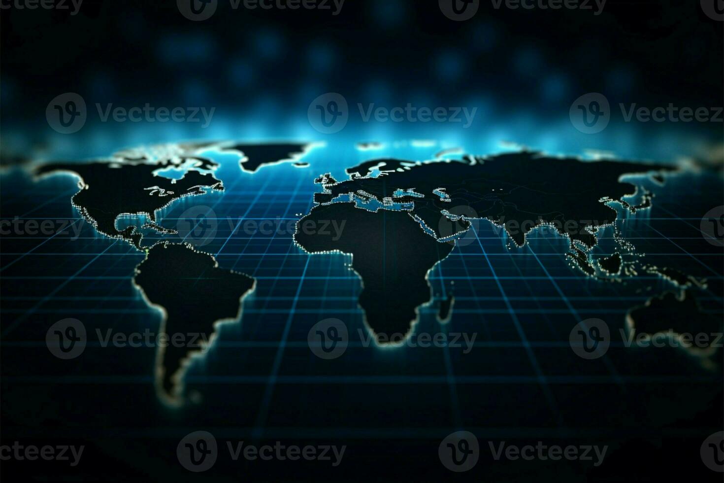global pontos. abstrato tecnologia fundo incorpora azul polca ponto mapa ai gerado foto