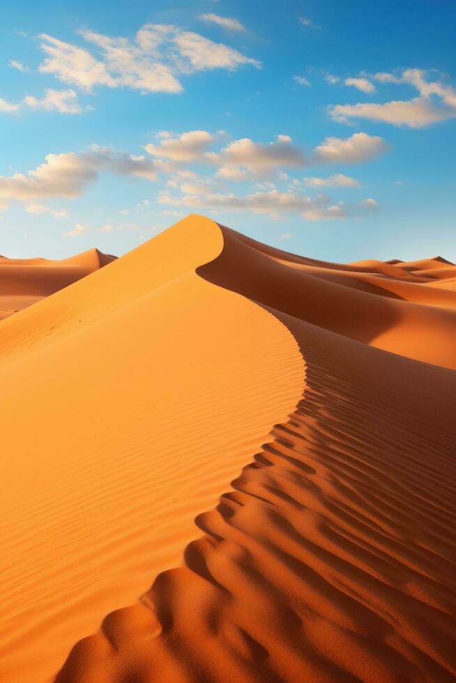 misterioso deserto panorama com areia dunas foto