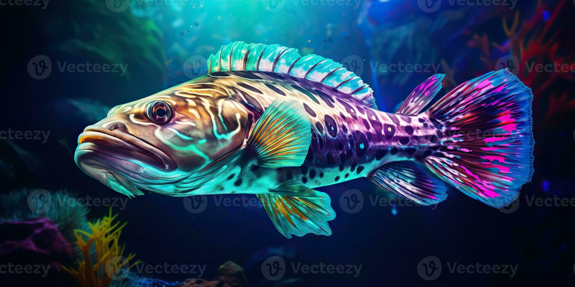 ai gerado. ai generativo. realista foto ilustração do atlântico bacalhau peixe. pescaria embaixo da agua selvagem náutico mundo. gráfico arte