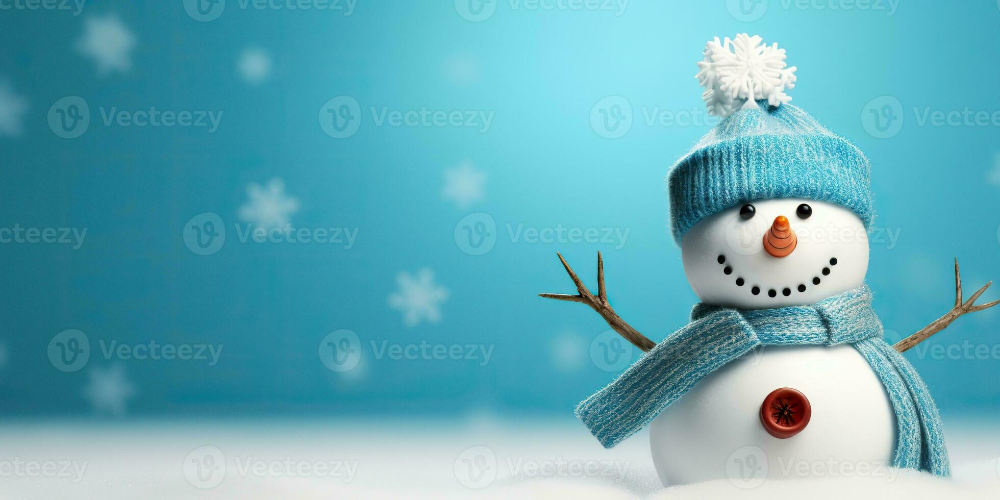 ai gerado. ai generativo. inverno bola de neve flocos de neve neve homem boneco de neve Natal Novo ano natal fundo zombar acima. gráfico arte foto