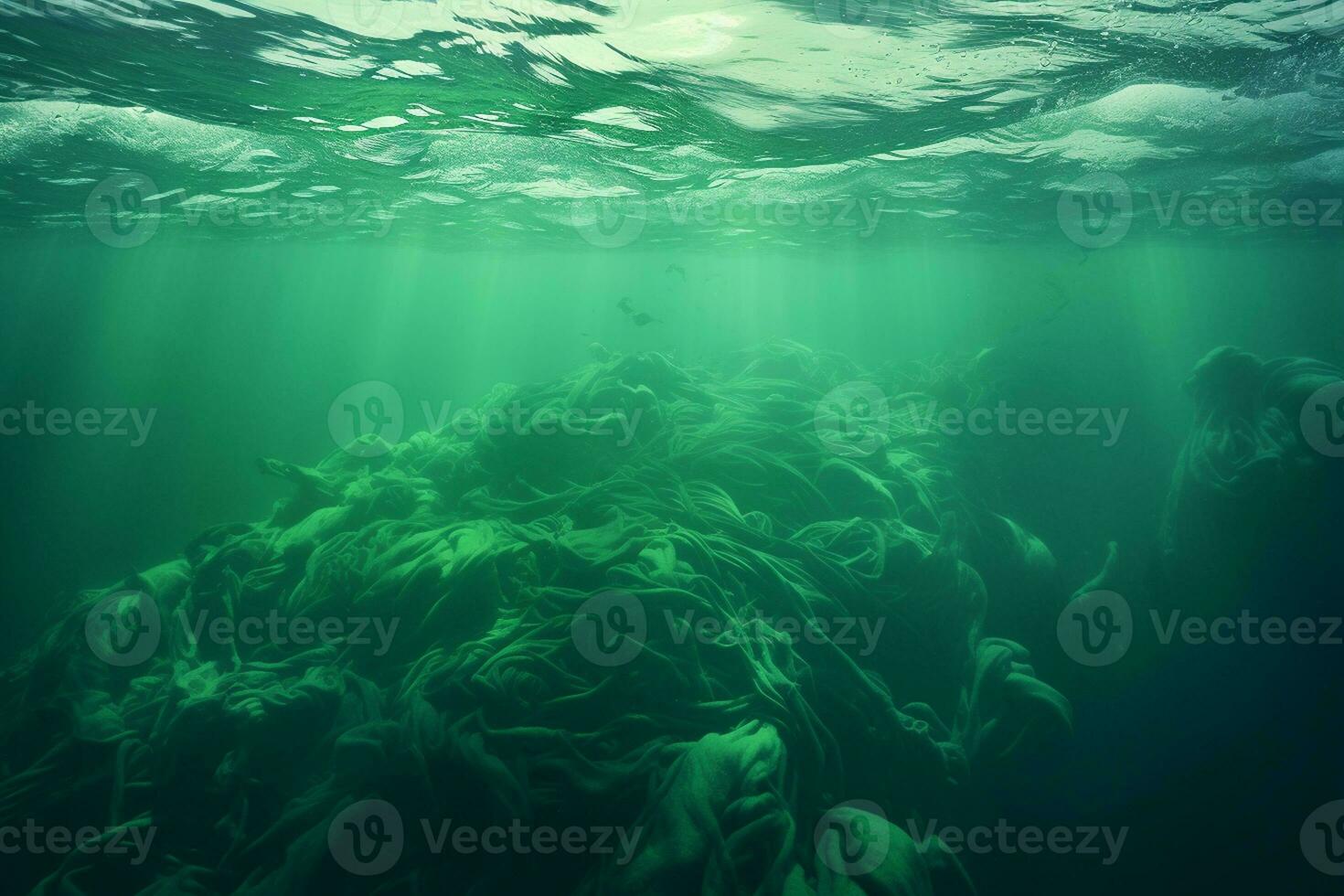 compreensão a algal floresce dentro a os mundos oceanos. generativo de ai foto