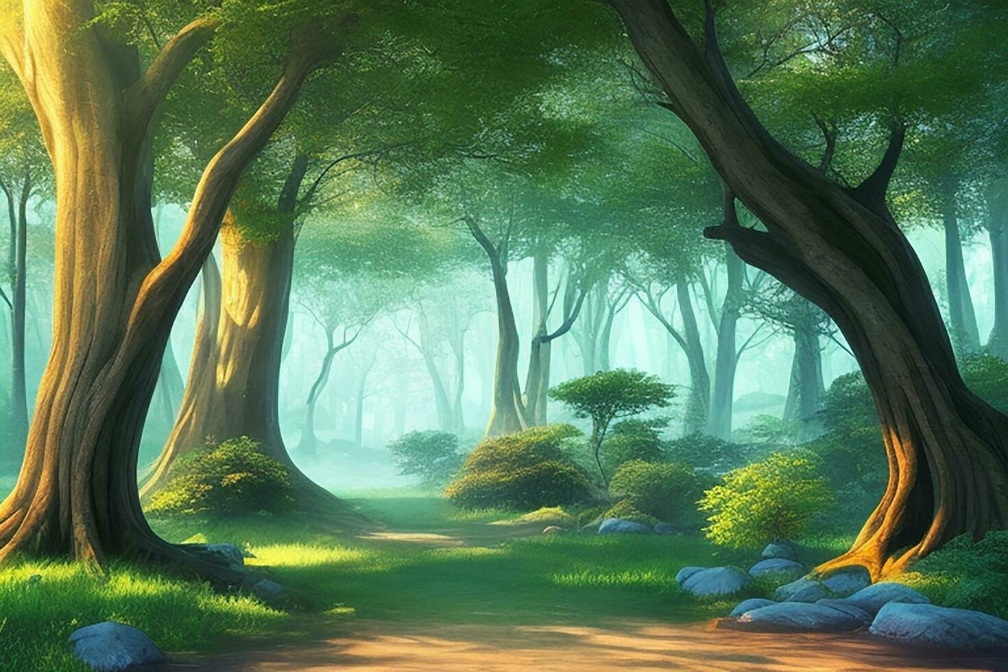 colorida árvore natural cenário Magia estilo cena foto