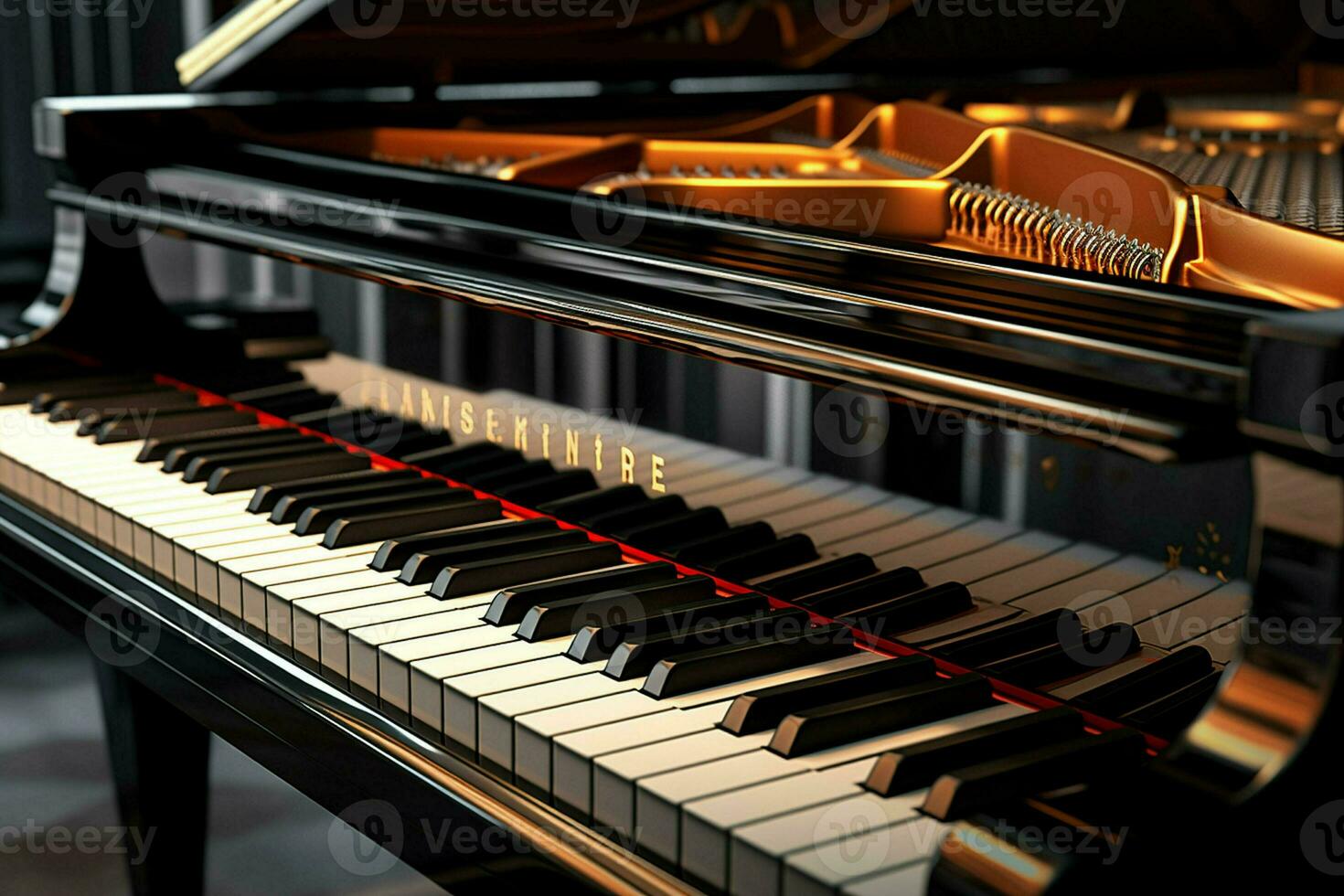 fechar acima Visão do grande piano, entretenimento conceito. ai gerado pró foto