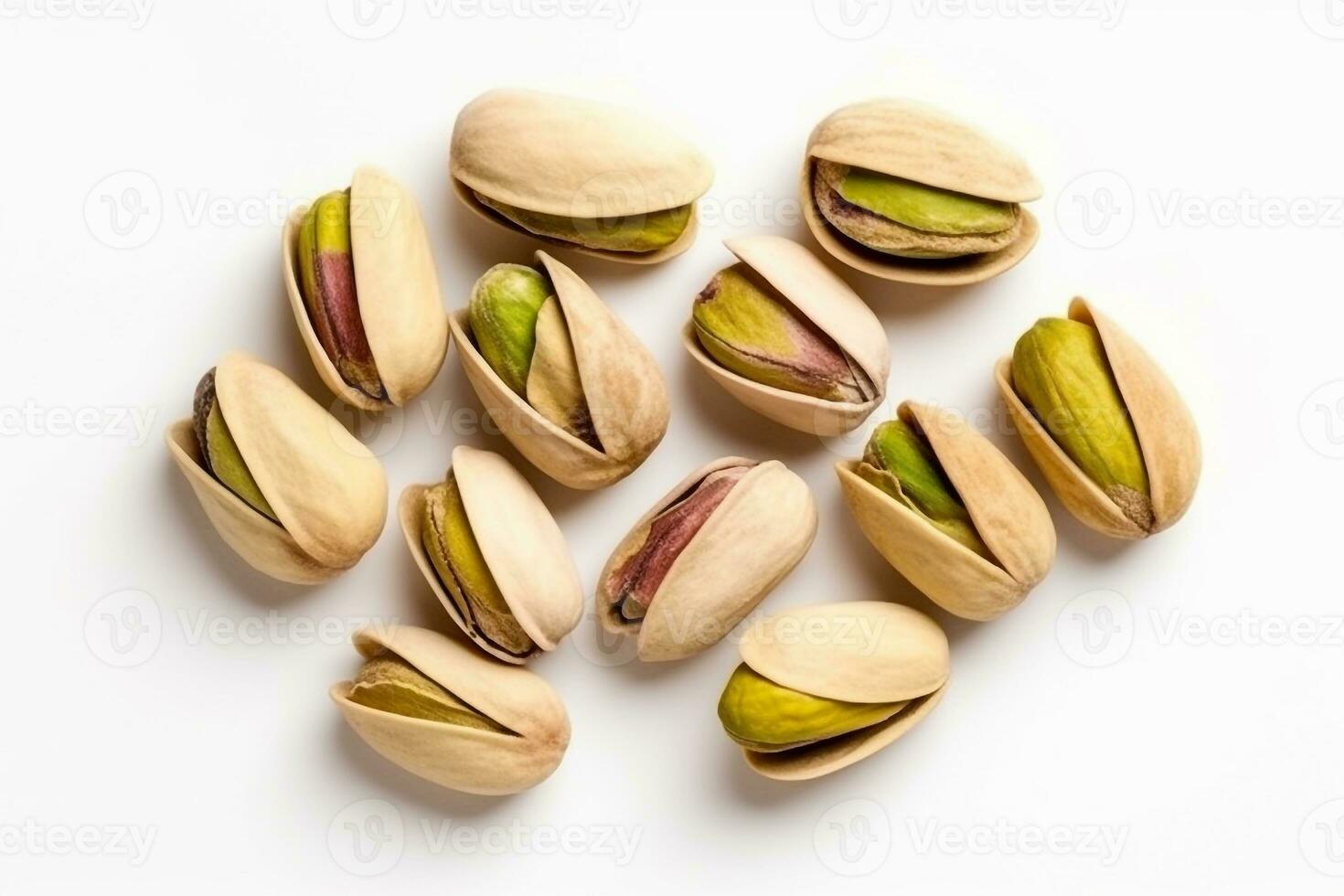 pistachios isolado em branco background.generative ai. foto