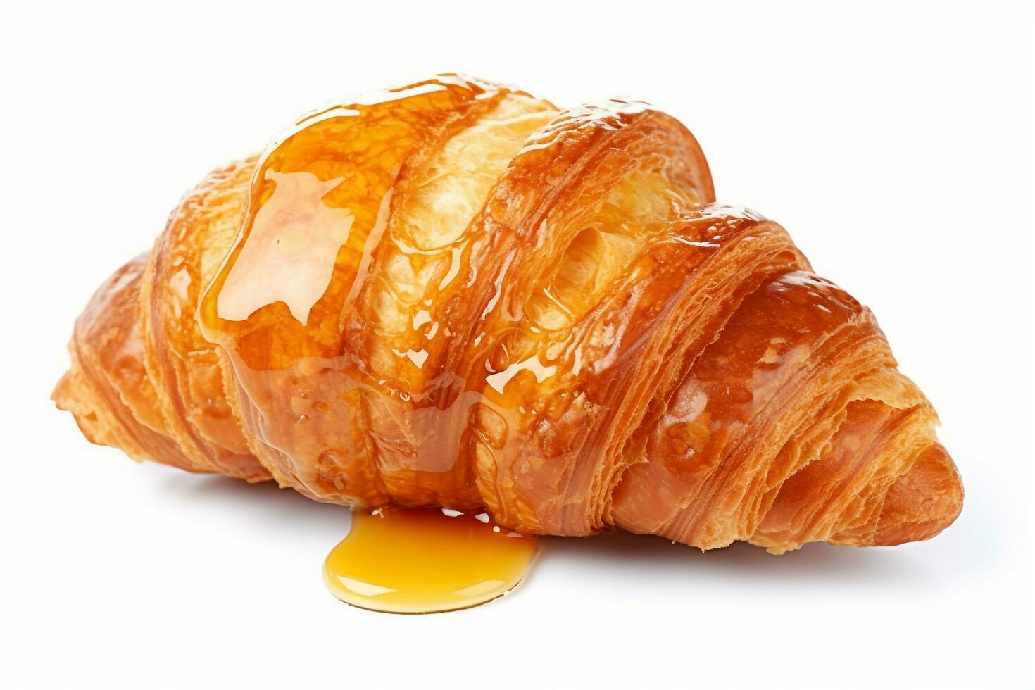 croissant com doce querida isolado em branco background.generative ai. foto