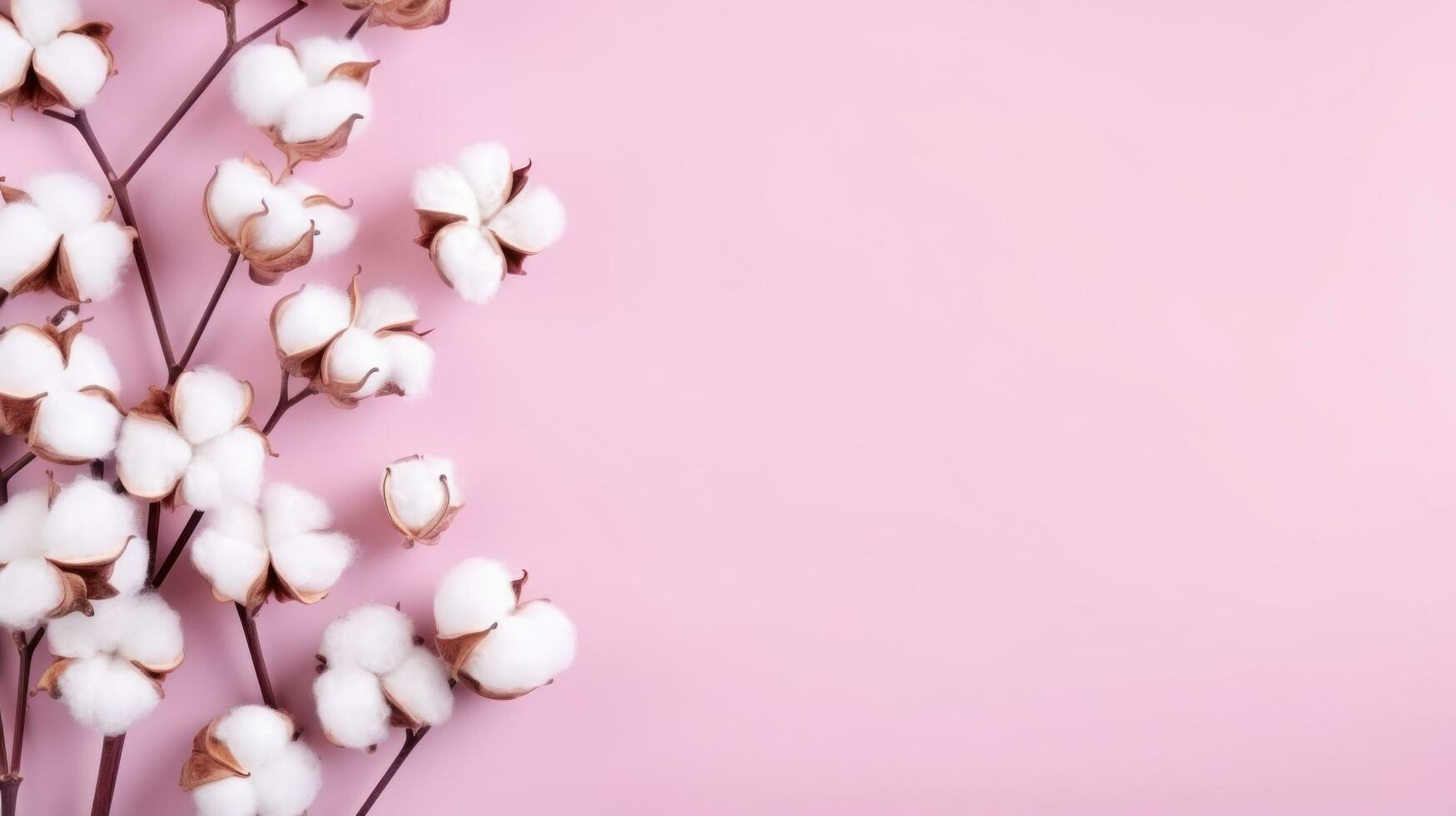 Rosa minimalista fundo com algodão almofadas foto