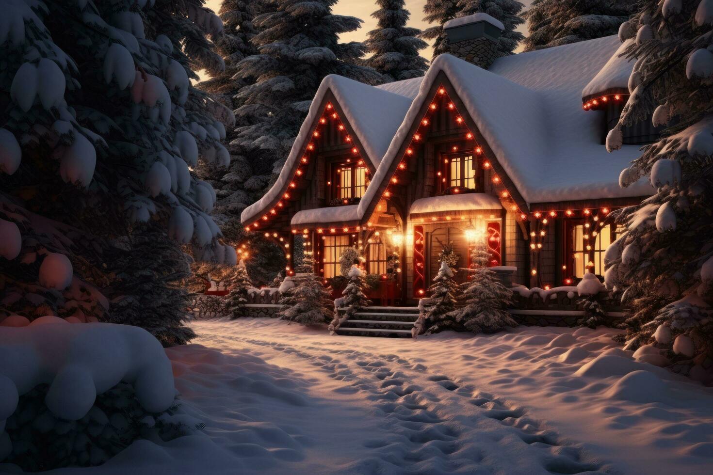 Magia Natal inverno casa foto