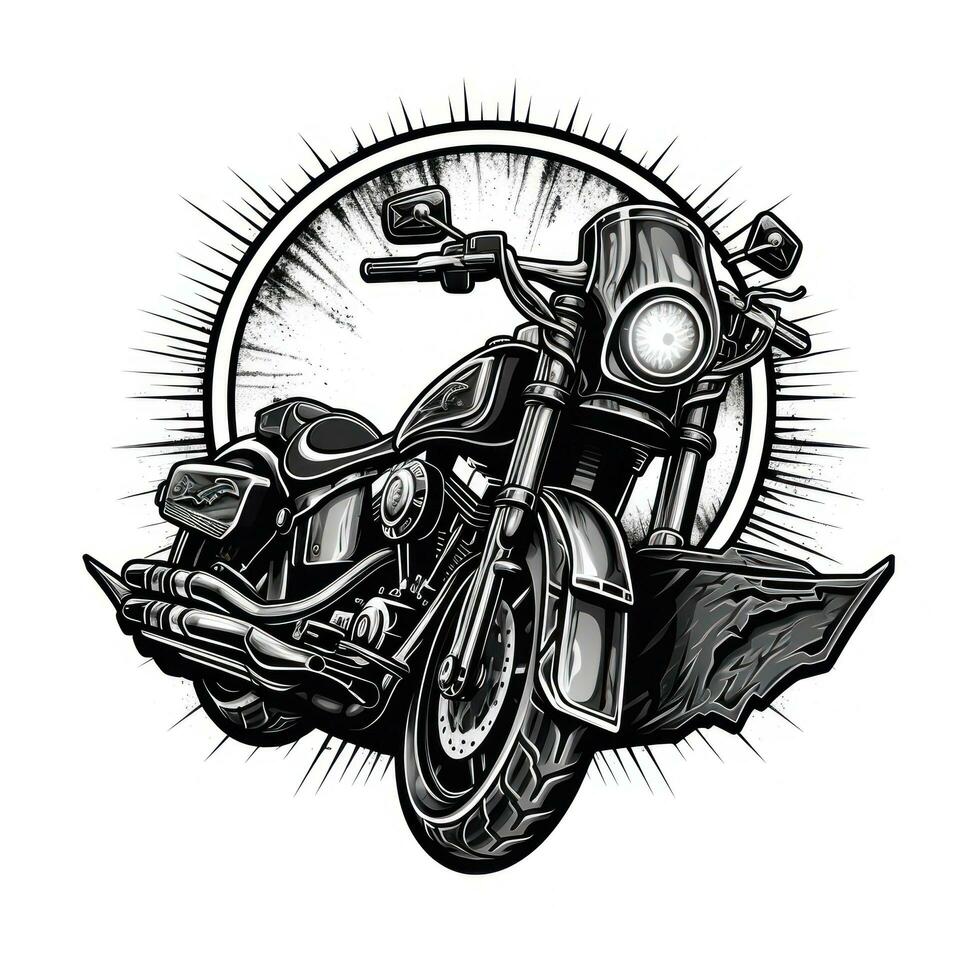 Preto motocicleta clube logotipo foto