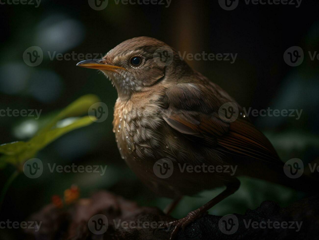 rouxinol pássaro retrato criada com generativo ai tecnologia foto