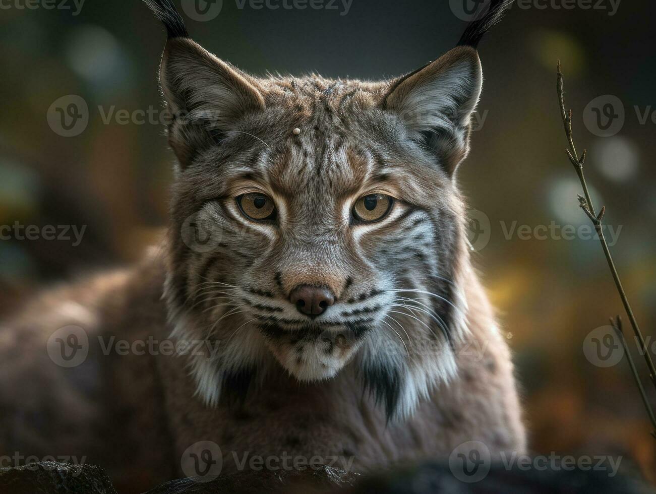 lince retrato fechar acima criada com generativo ai tecnologia foto