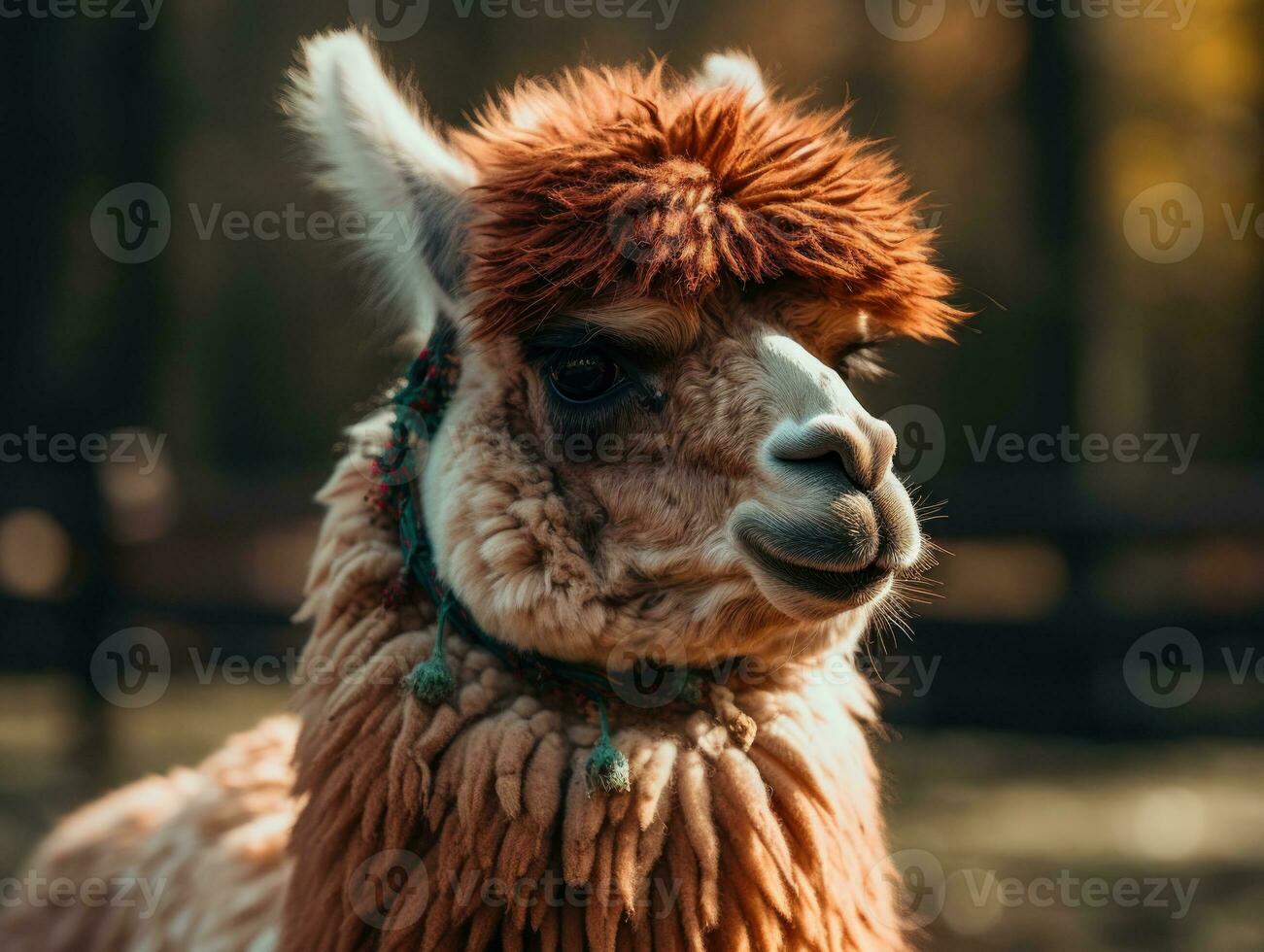 alpaca retrato criada com generativo ai tecnologia foto