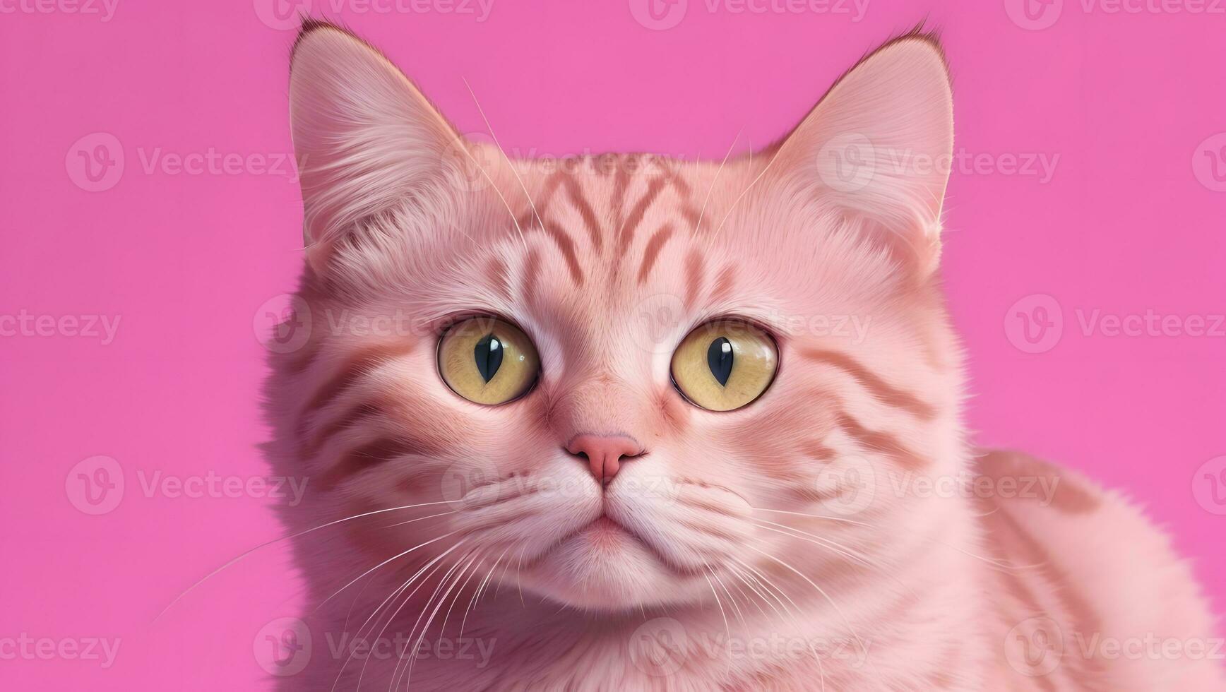 retrato do uma lindo gato em uma Rosa fundo. fechar-se. foto