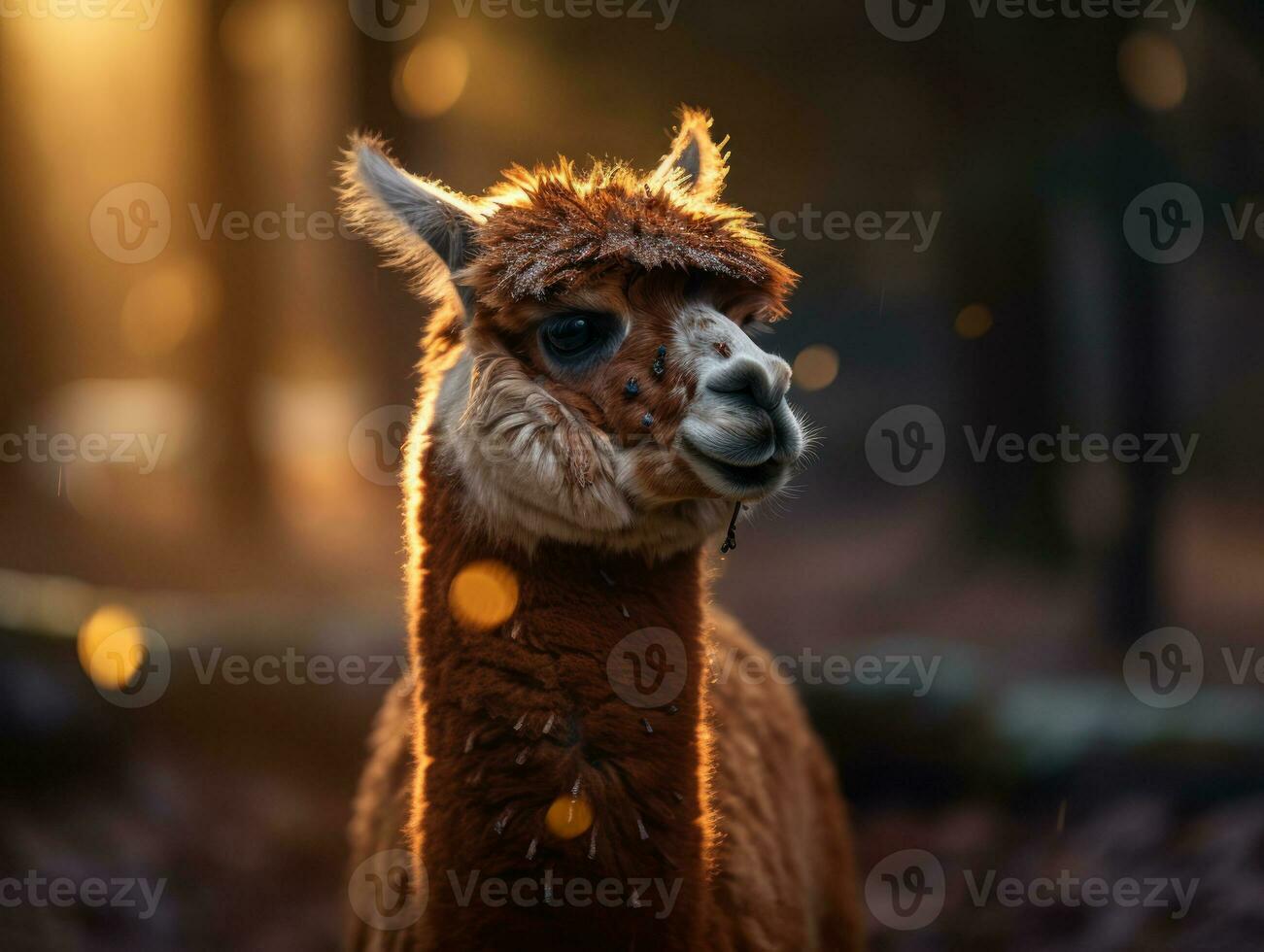 alpaca retrato criada com generativo ai tecnologia foto