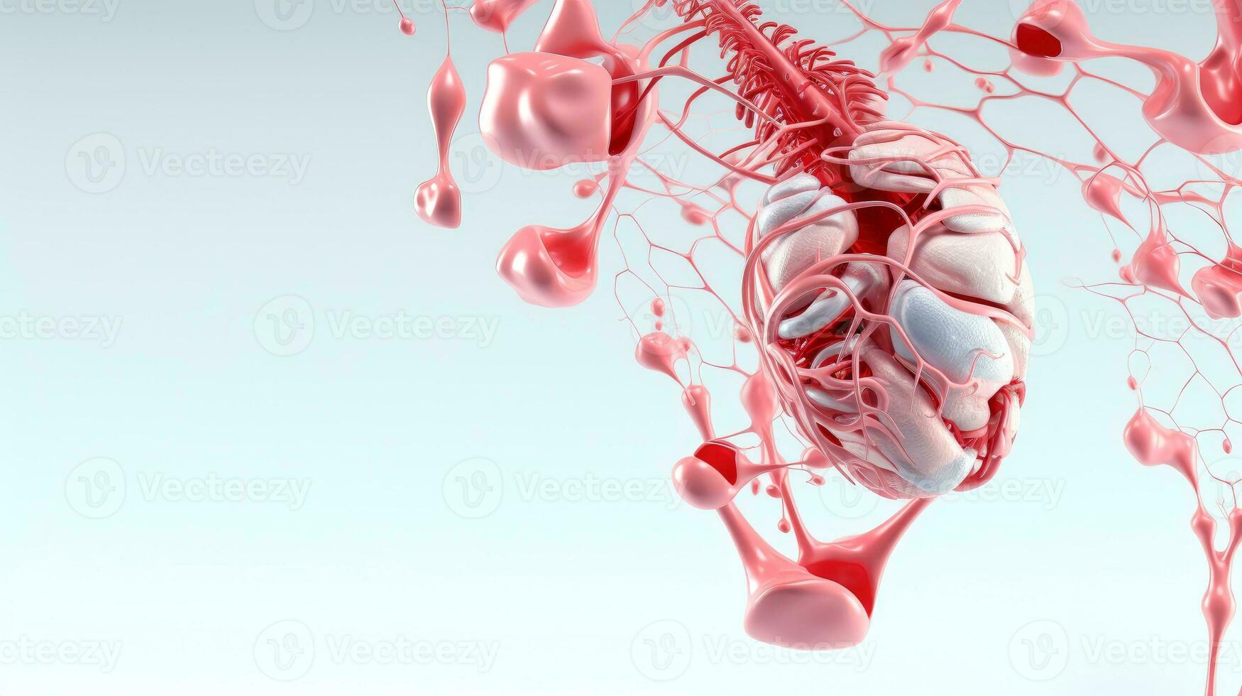 3d ilustração brincar do a humano órgão sistema, anatomia, nervoso, circulatório, digestivo, excretor, urinário, e osso sistemas. médico Educação conceito, generativo ai ilustração foto