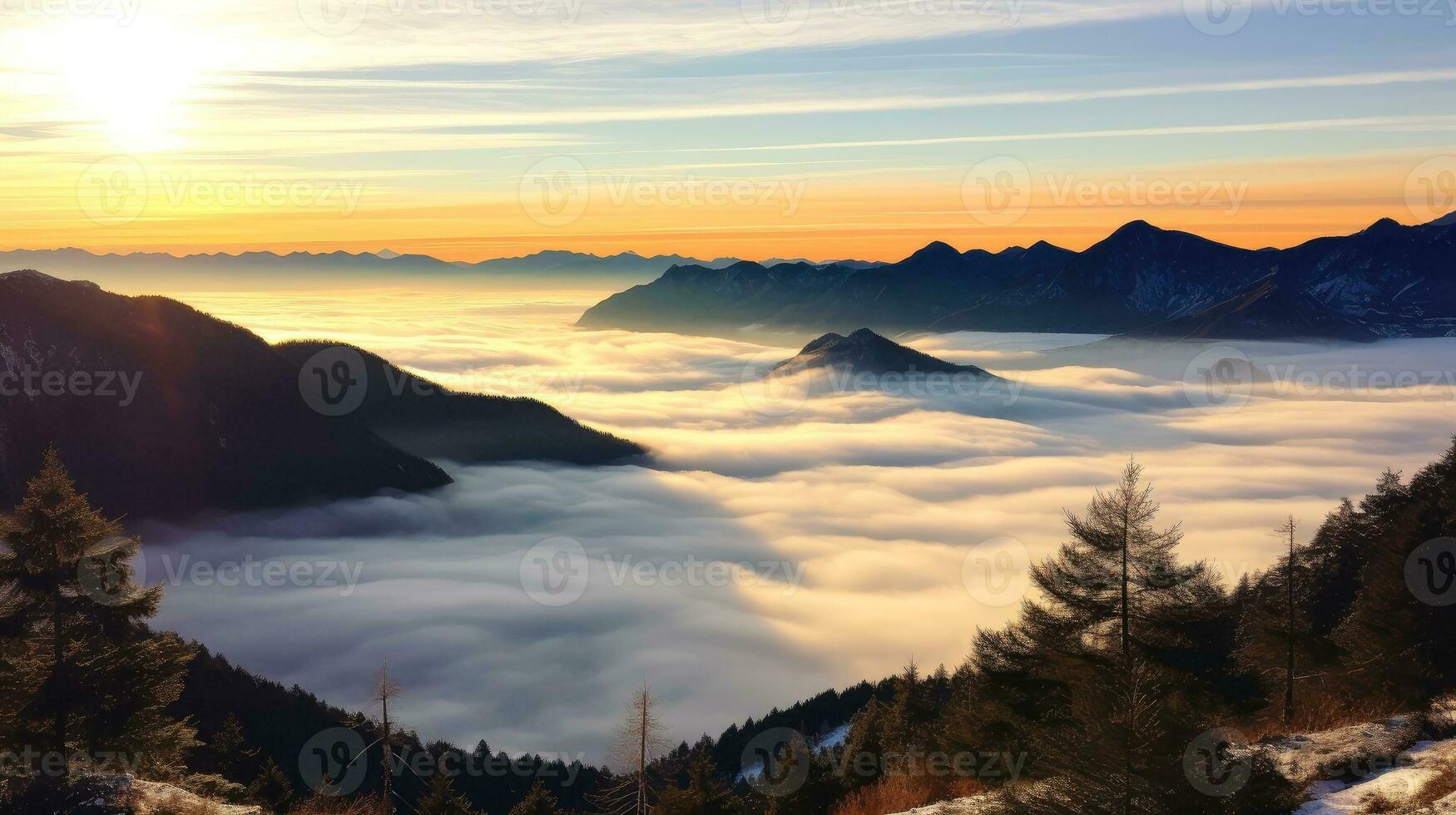 aéreo Visão branco nuvens dentro azul céu. topo. Visão a partir de drone. aéreo pássaro olho. aéreo topo Visão cloudscape. céu fundo, generativo ai ilustração foto