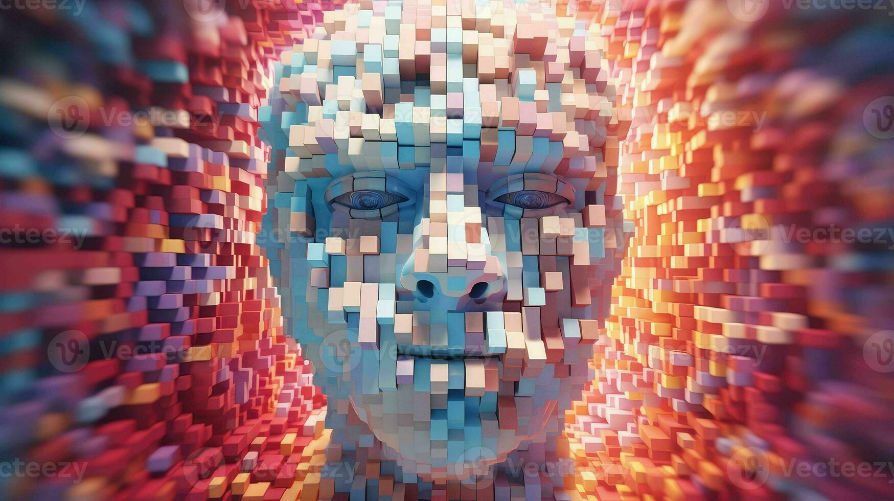 artificial voxel humano cabeça ai gerado foto