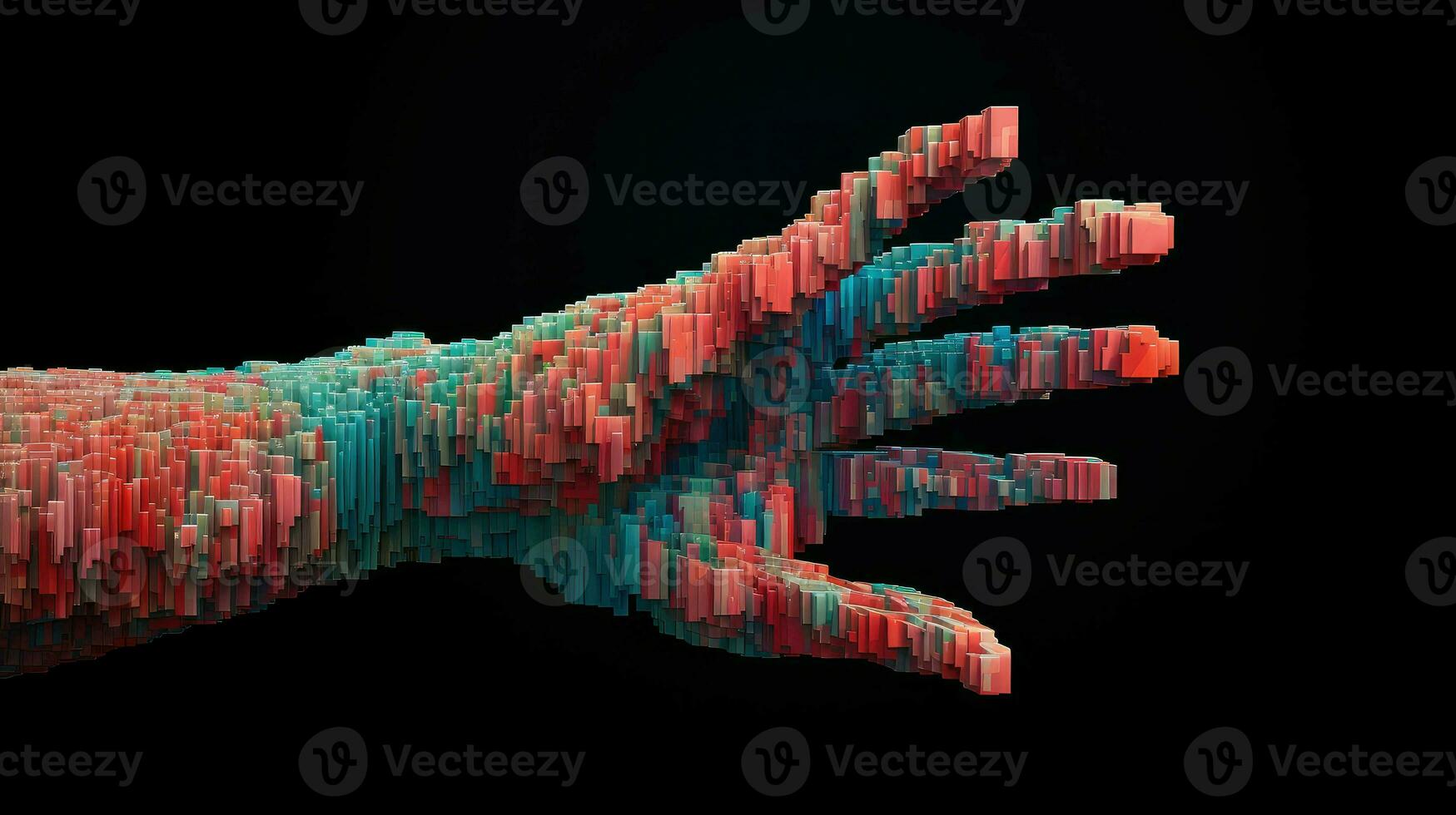 Projeto voxel humano mão ai gerado foto