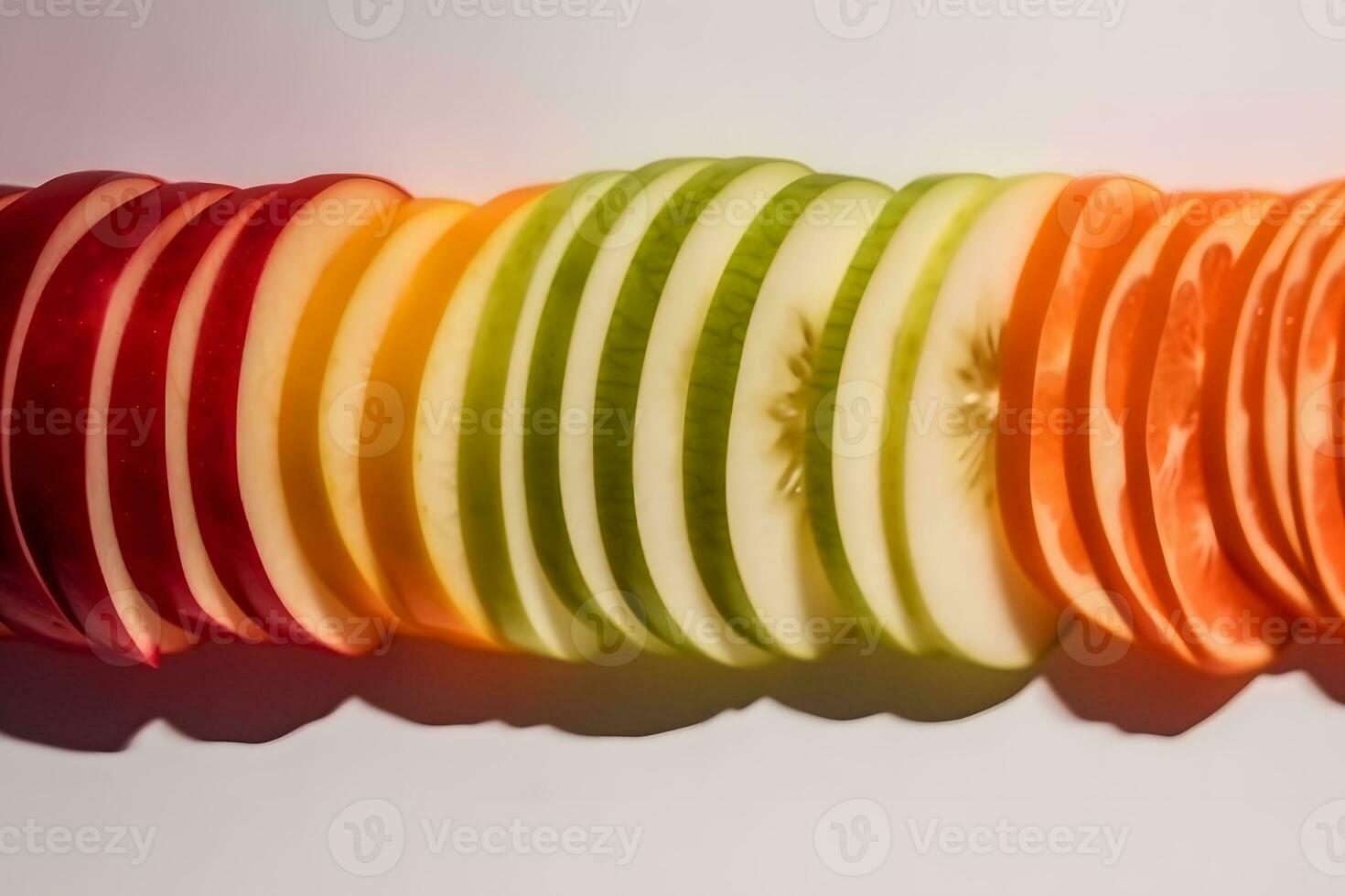 muitos diferente frutas colorida fundo. neural rede ai gerado foto