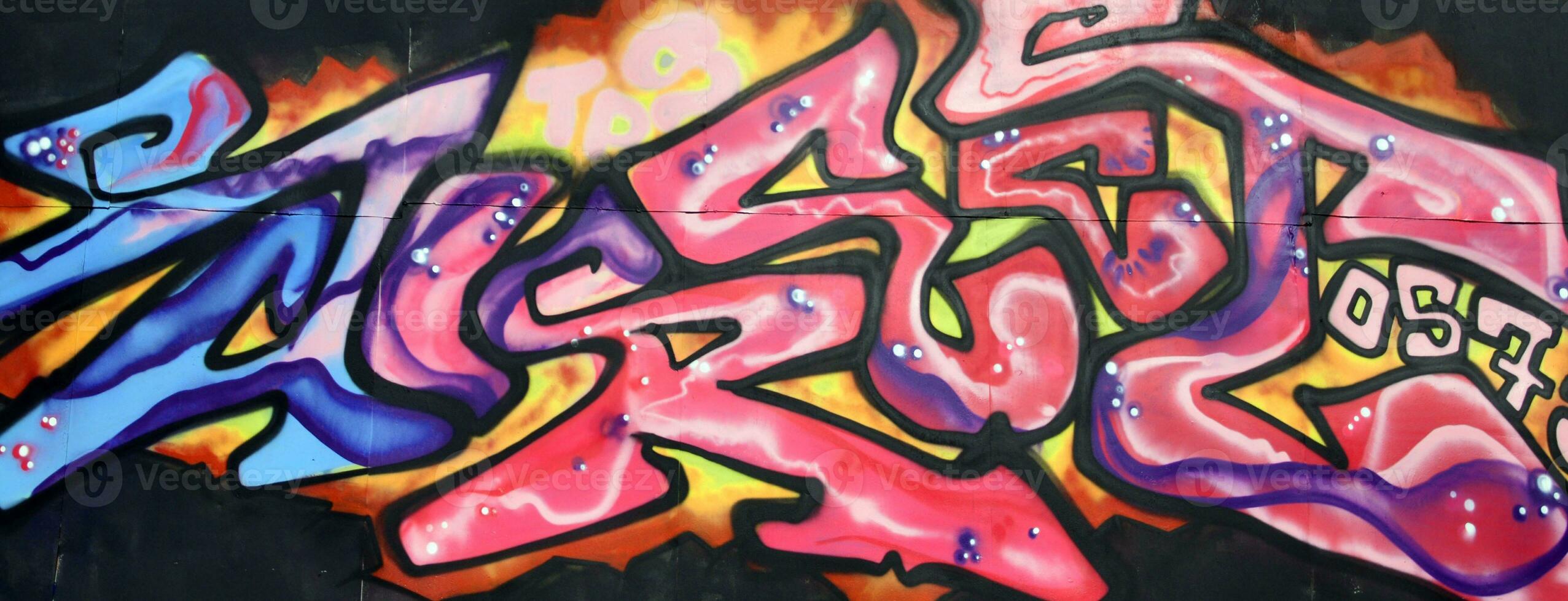 colorida fundo do grafite pintura obra de arte com brilhante aerossol tiras e lindo cores foto