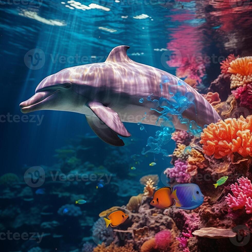 surpreendente embaixo da agua mundo cenário foto