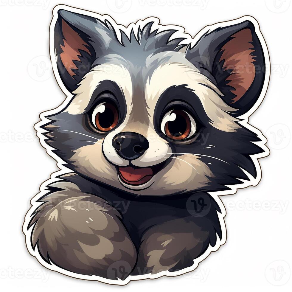 uma desenho animado Lixo panda sorridente grande olhos foto