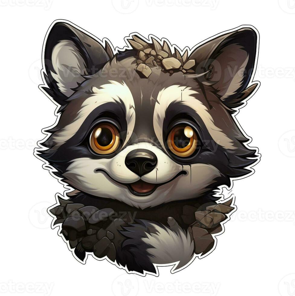 uma desenho animado Lixo panda sorridente grande olhos foto
