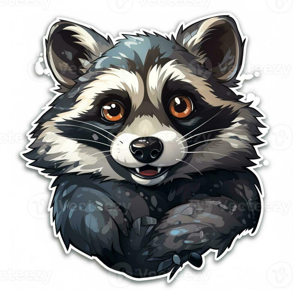 uma desenho animado Lixo panda sorridente grande olhos foto